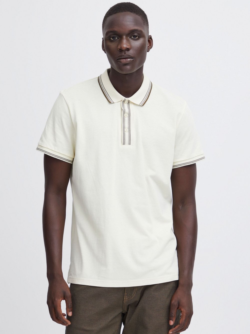 BLEND Poloshirt Herren Baumwolle beige, L