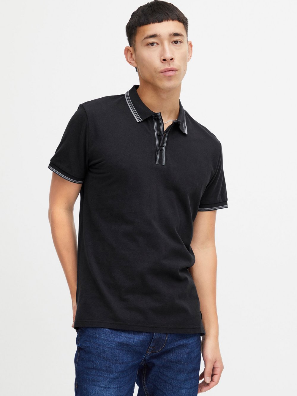 BLEND Poloshirt Herren Baumwolle schwarz, XXXL