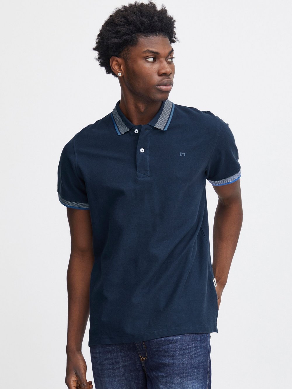 Thumbnail - BLEND Poloshirt Herren Baumwolle blau, XL