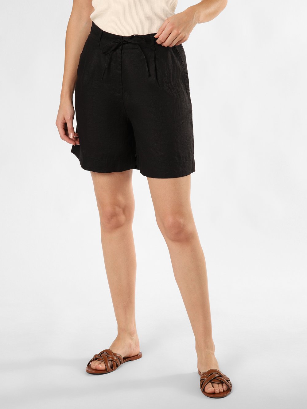 Opus Leinenshorts Damen schwarz, 34