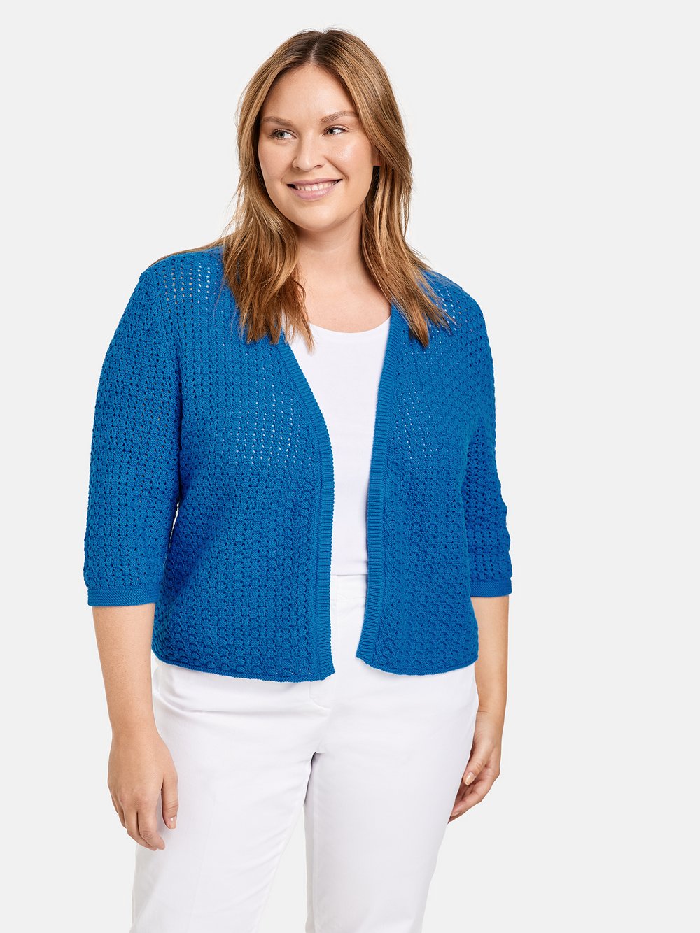 Samoon Strickjacke Damen Baumwolle blau, 50