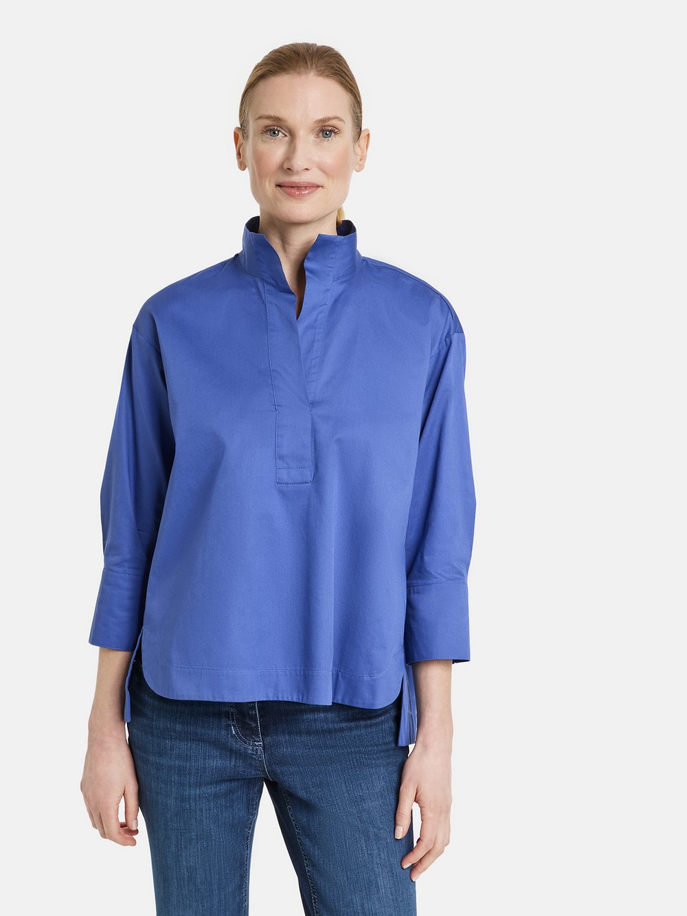 Gerry Weber 3/4 Arm Bluse Damen Baumwolle blau, 34