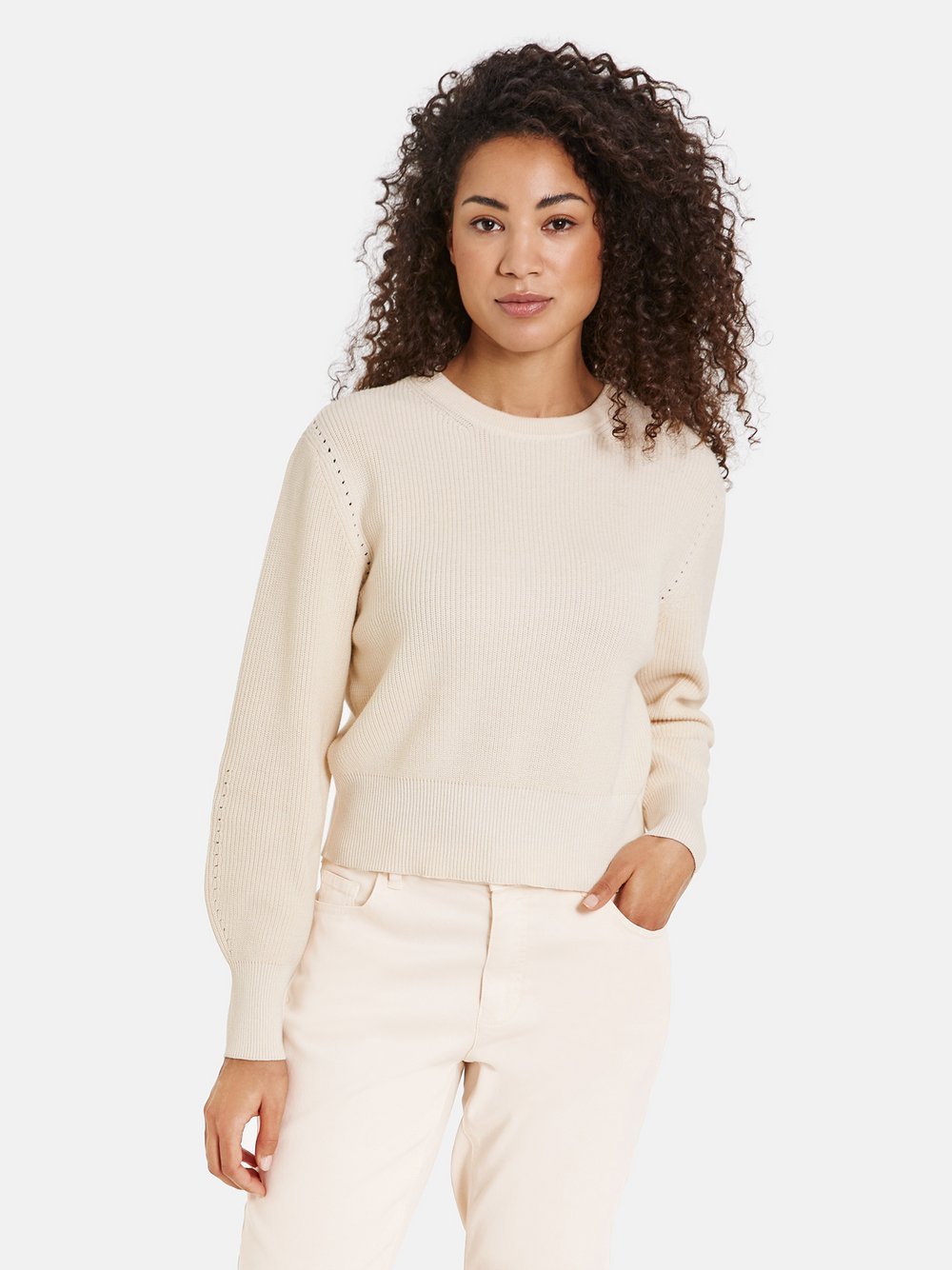 Taifun Pullover Damen Baumwolle beige, 46