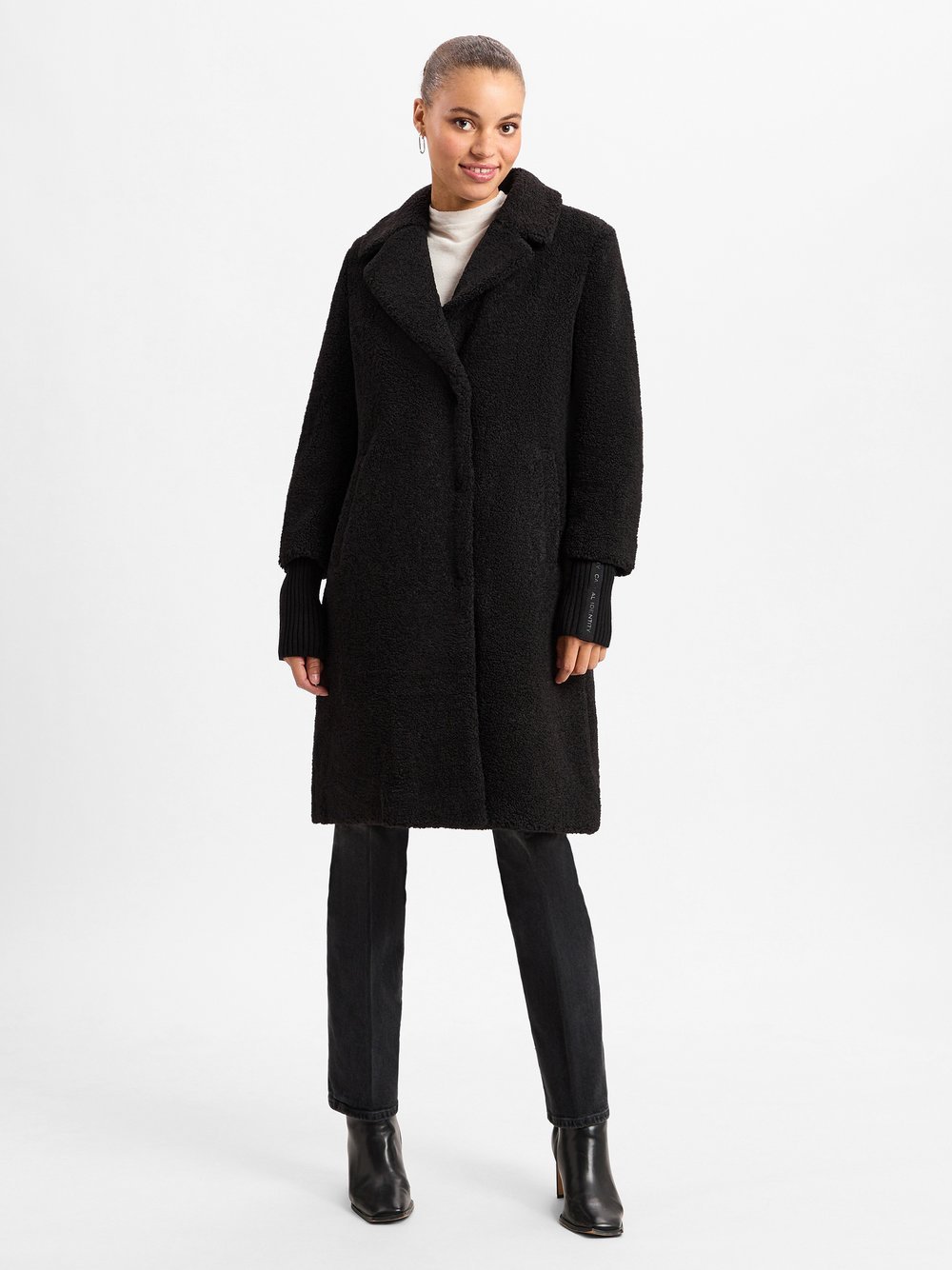 comma casual identity Teddymantel Damen schwarz, 34