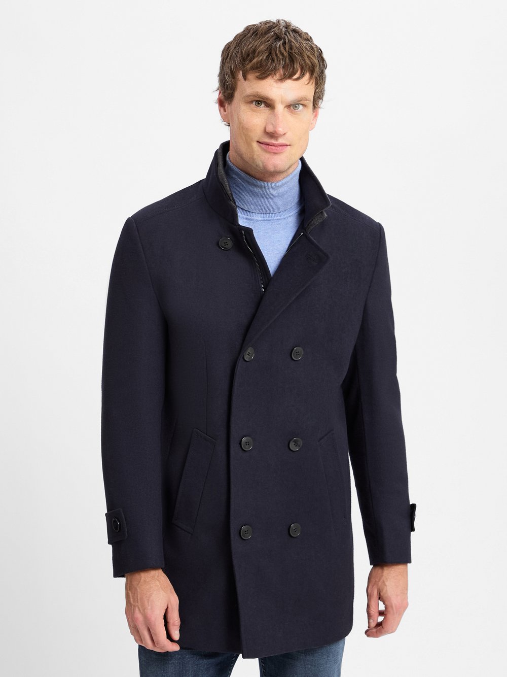 Finshley & Harding Wollmantel Herren blau, 60