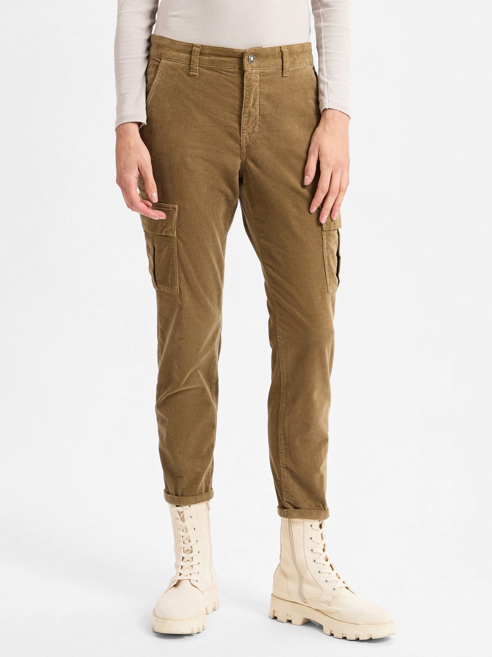 MAC Cordhose Damen Baumwolle grün, 36