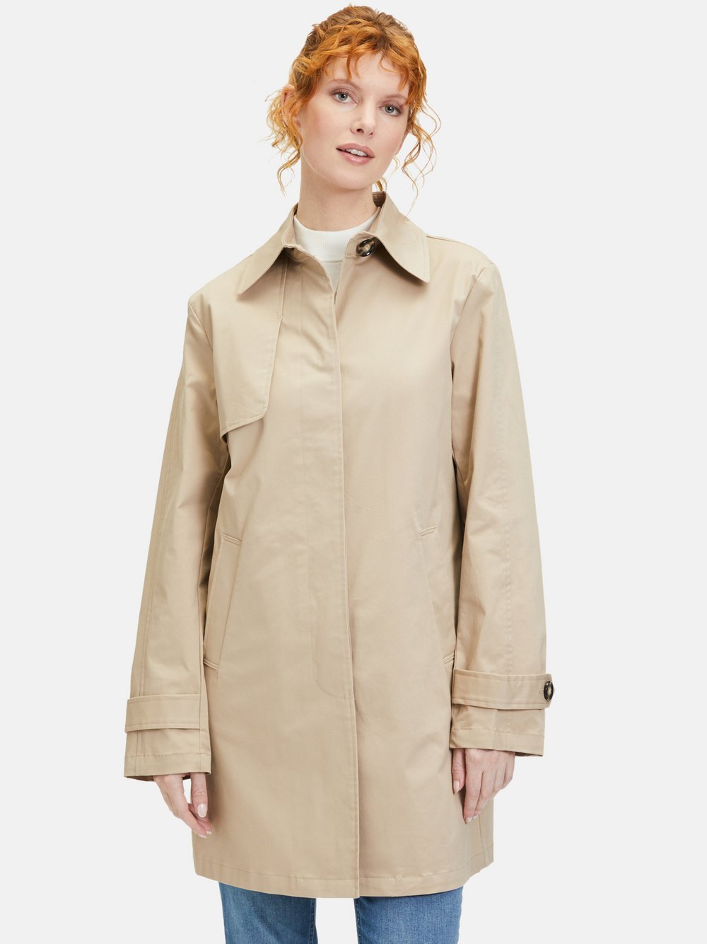 Amber & June Sommerjacke Damen Baumwolle beige, 40