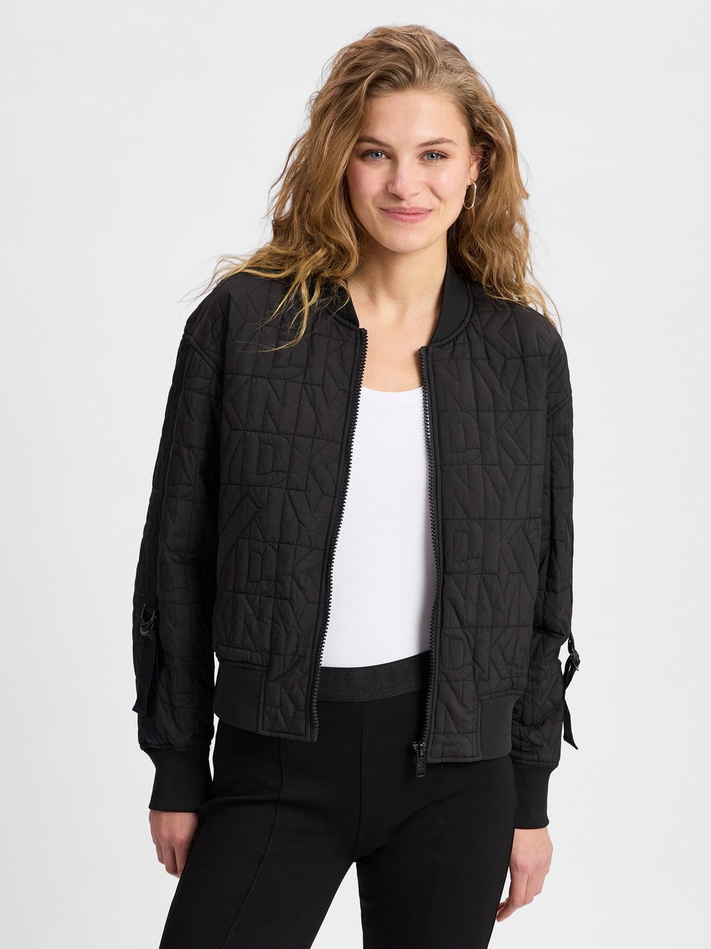 DKNY Steppjacke Damen schwarz gemustert, L