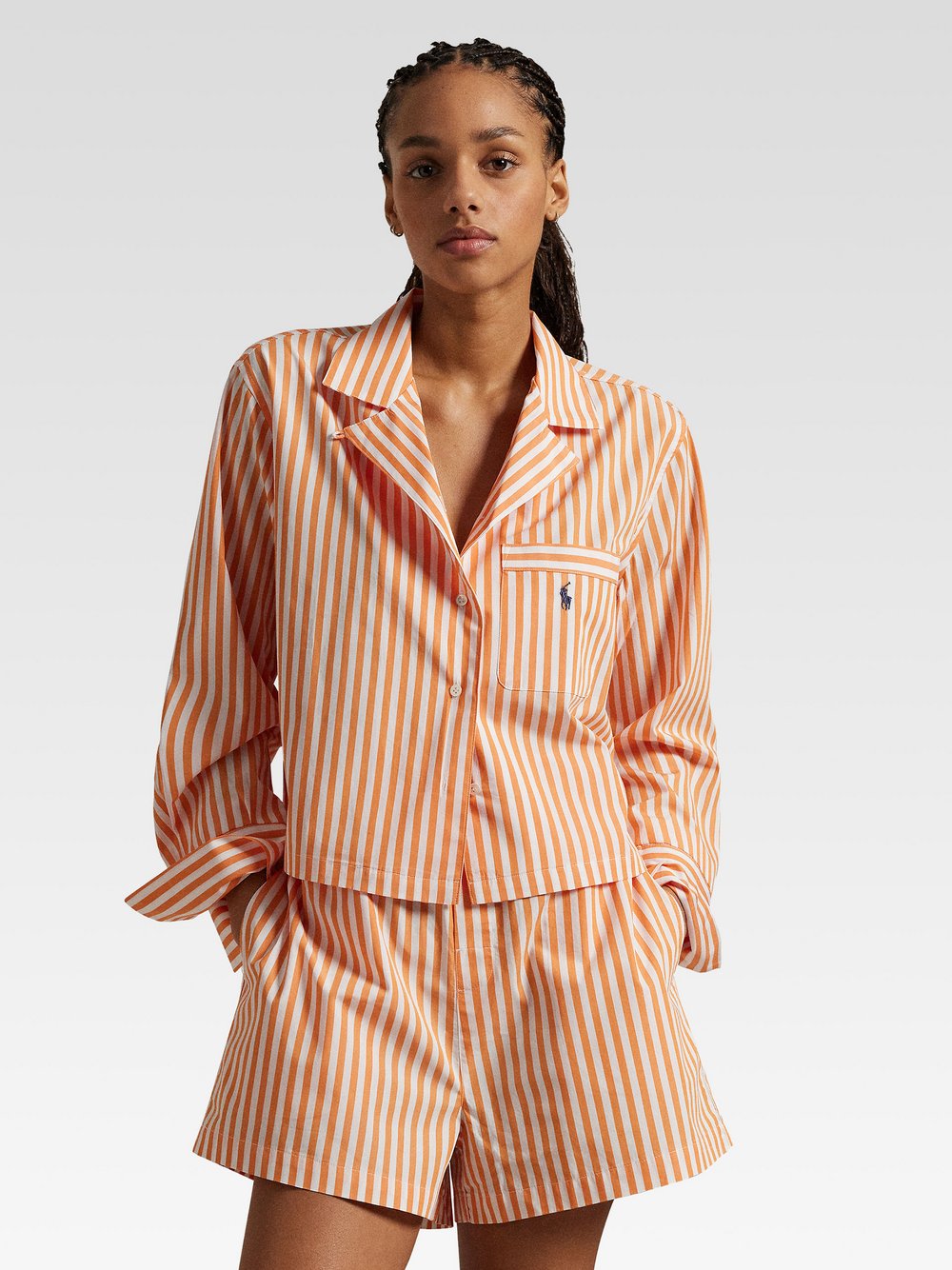 Polo Ralph Lauren Pyjama  Damen Baumwolle orange gestreift, M