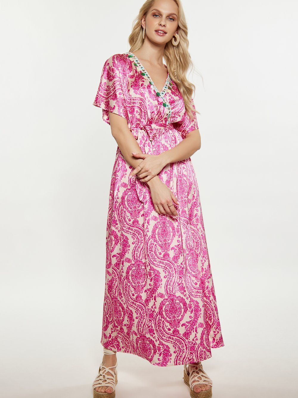 IZIA Kleid Damen rosa gemustert, L