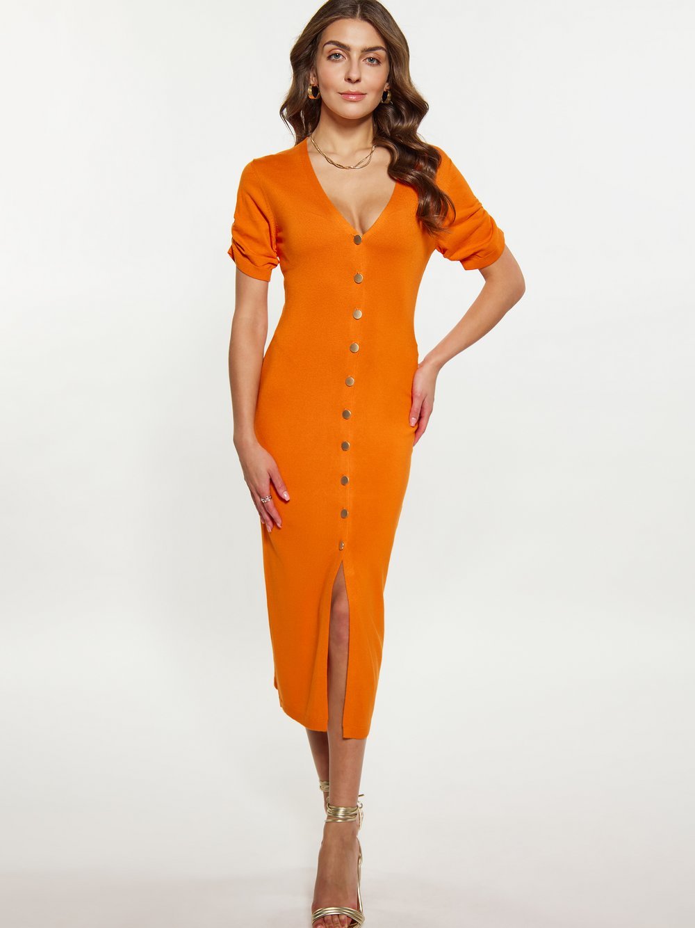 Faina Kleid Damen Viskose orange, XL