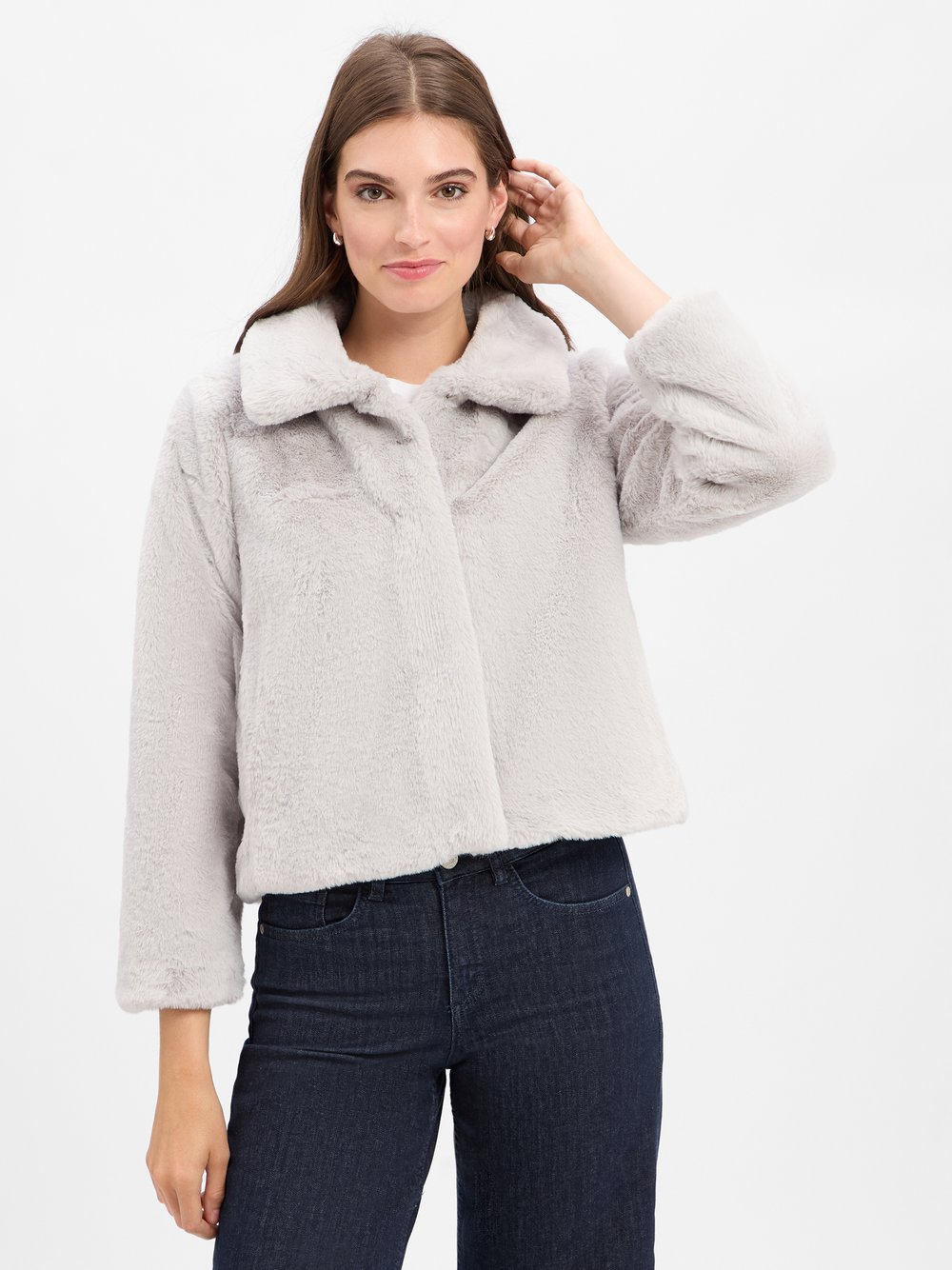 Marie Lund Kunstfelljacke Damen grau, 44