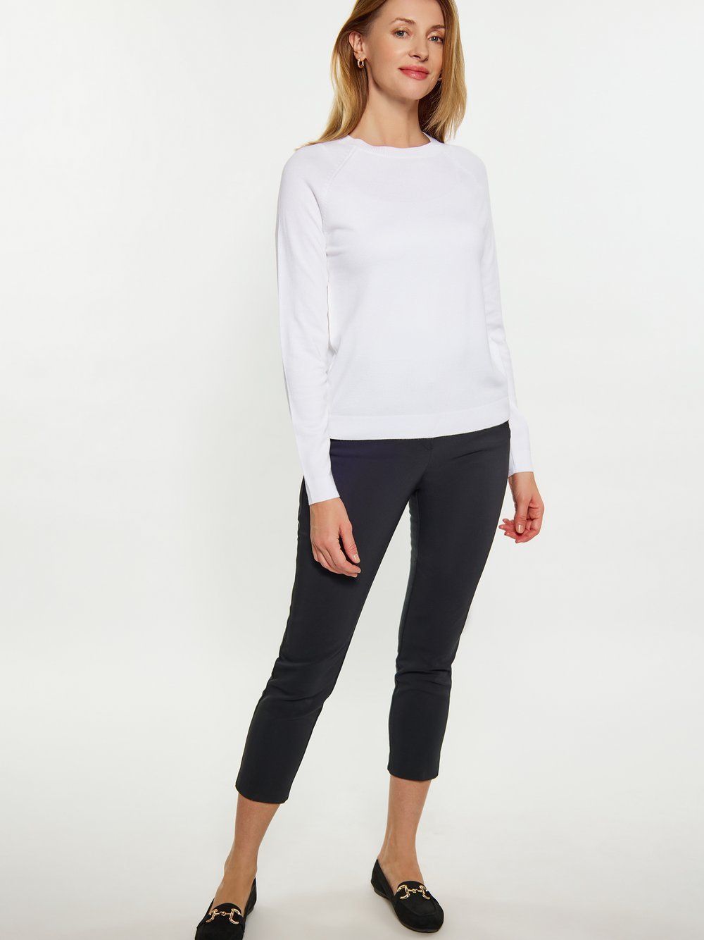 Usha Pullover Damen Viskose weiß, S