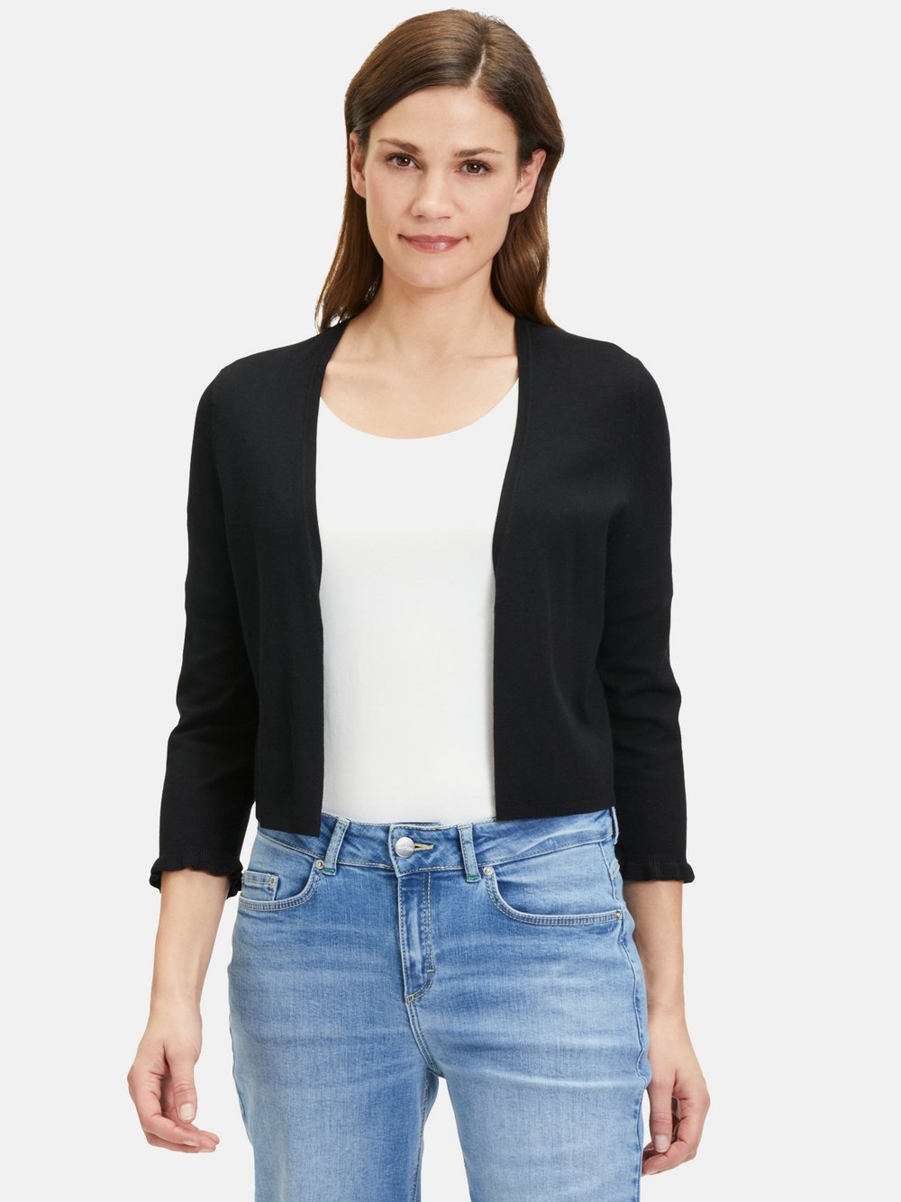 Cartoon Strick-Cardigan Damen Viskose schwarz, 36