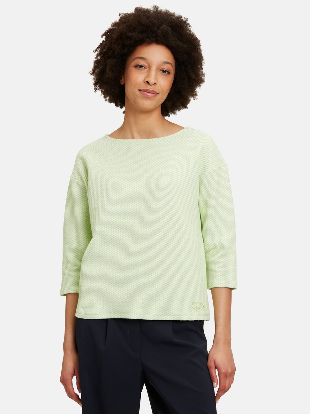 Betty Barclay Sweatshirt Damen Baumwolle weiß gestreift, 48