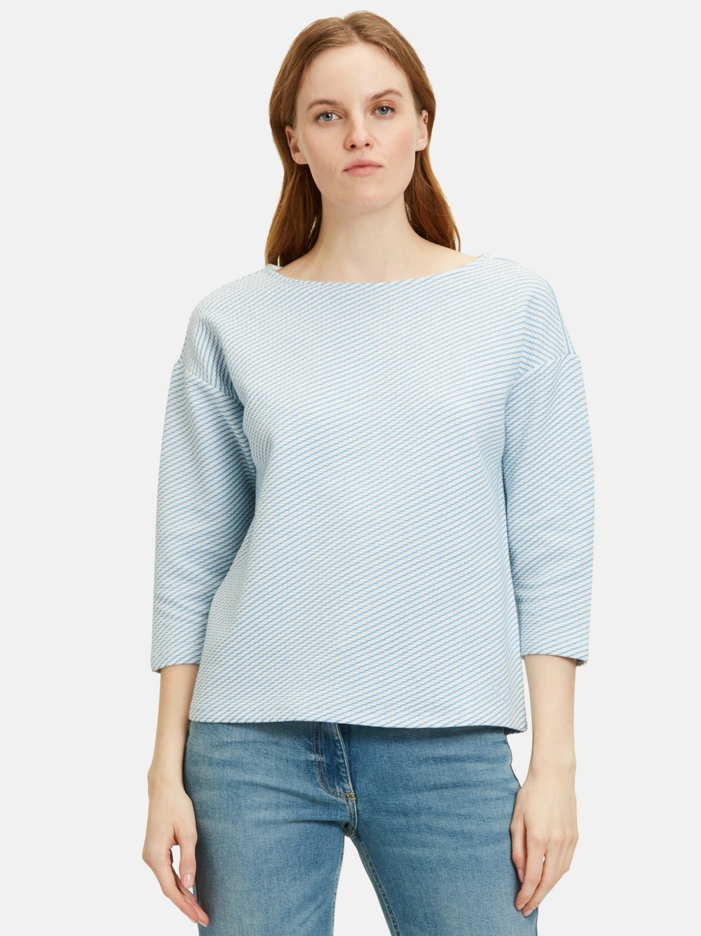 Betty Barclay Sweatshirt Damen Baumwolle weiß gestreift, 42