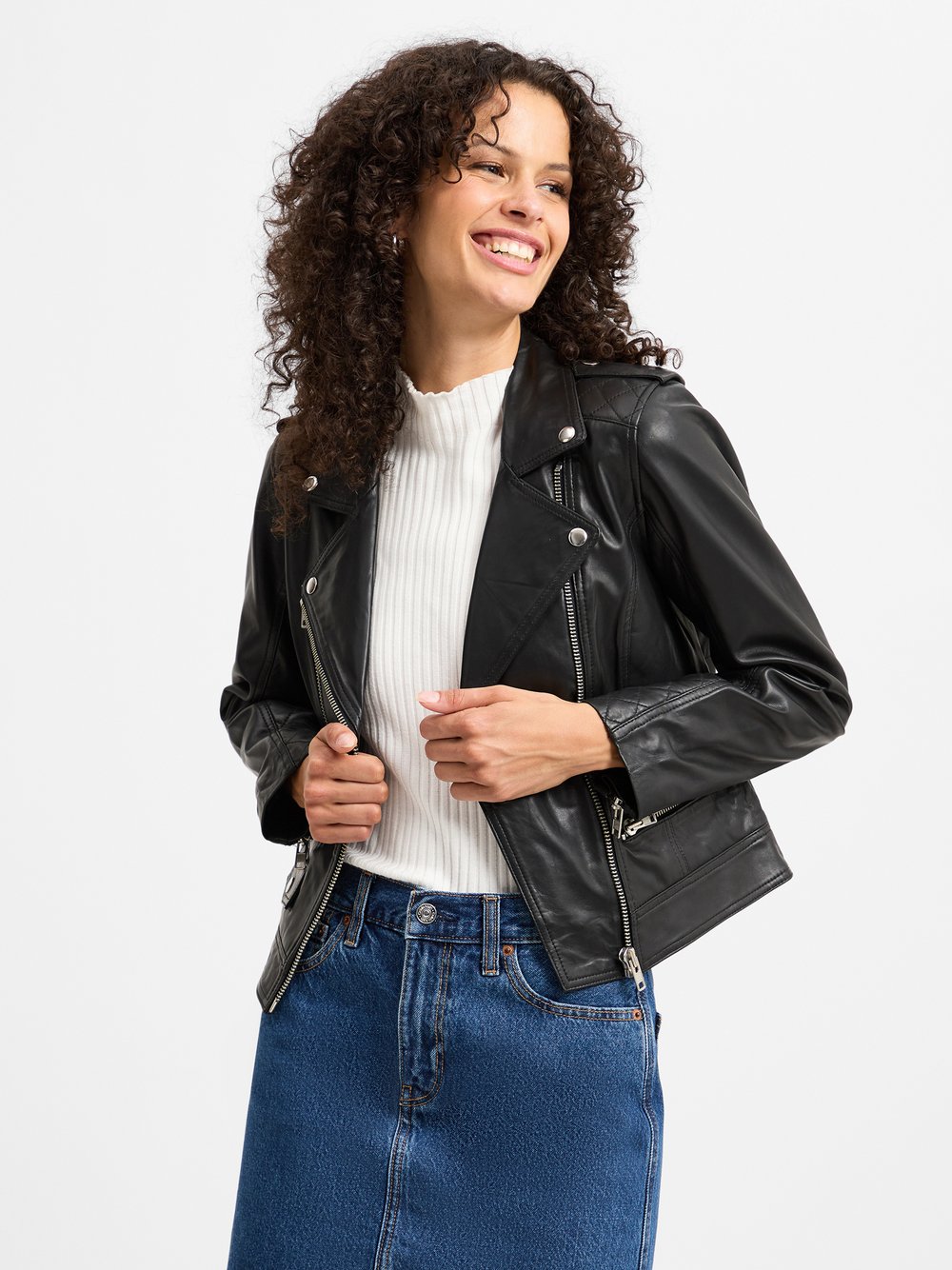 Nümph Lederjacke Damen schwarz, 40