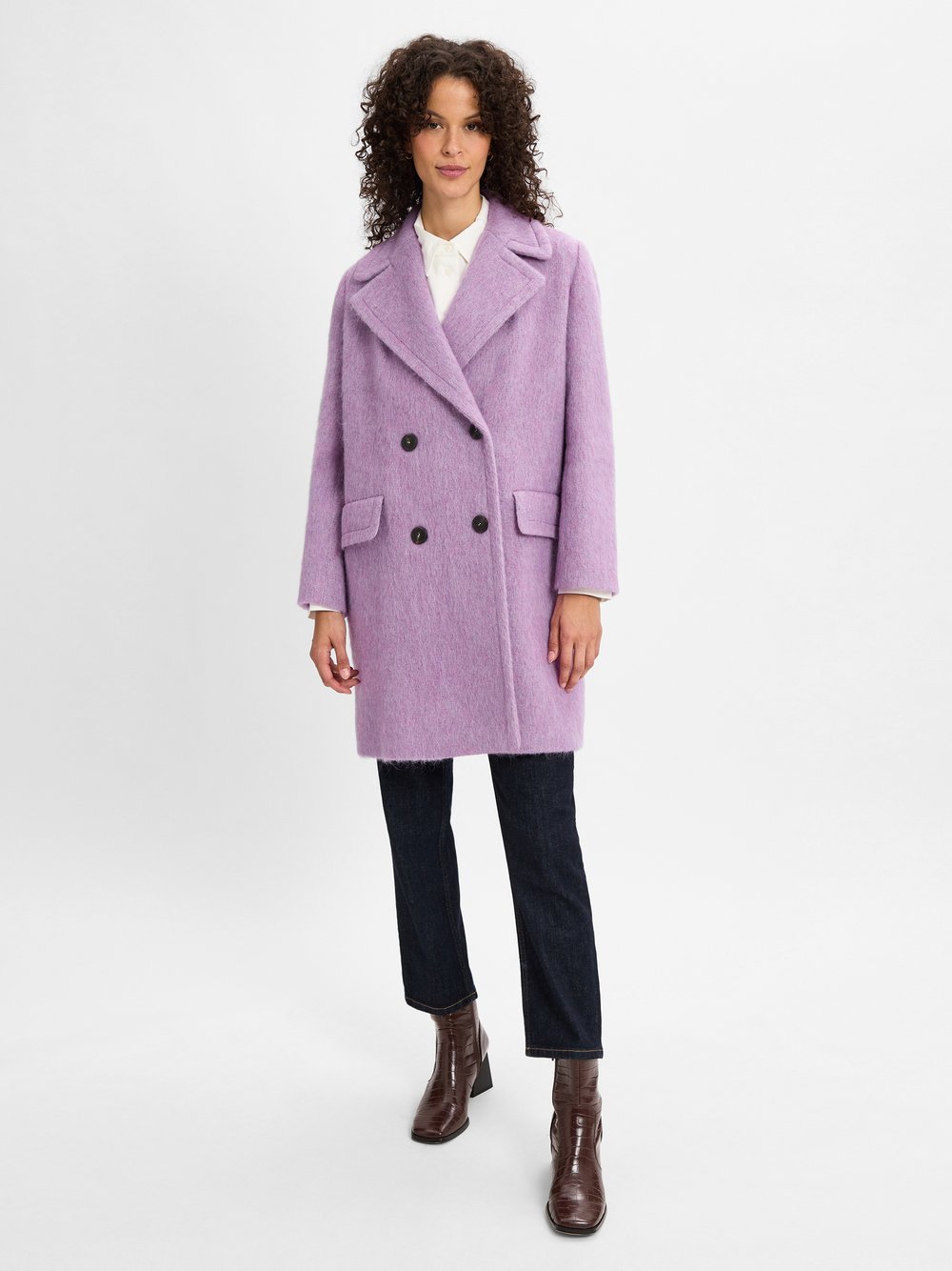 Weekend Max Mara Wollmantel Damen Schurwolle lila, 38