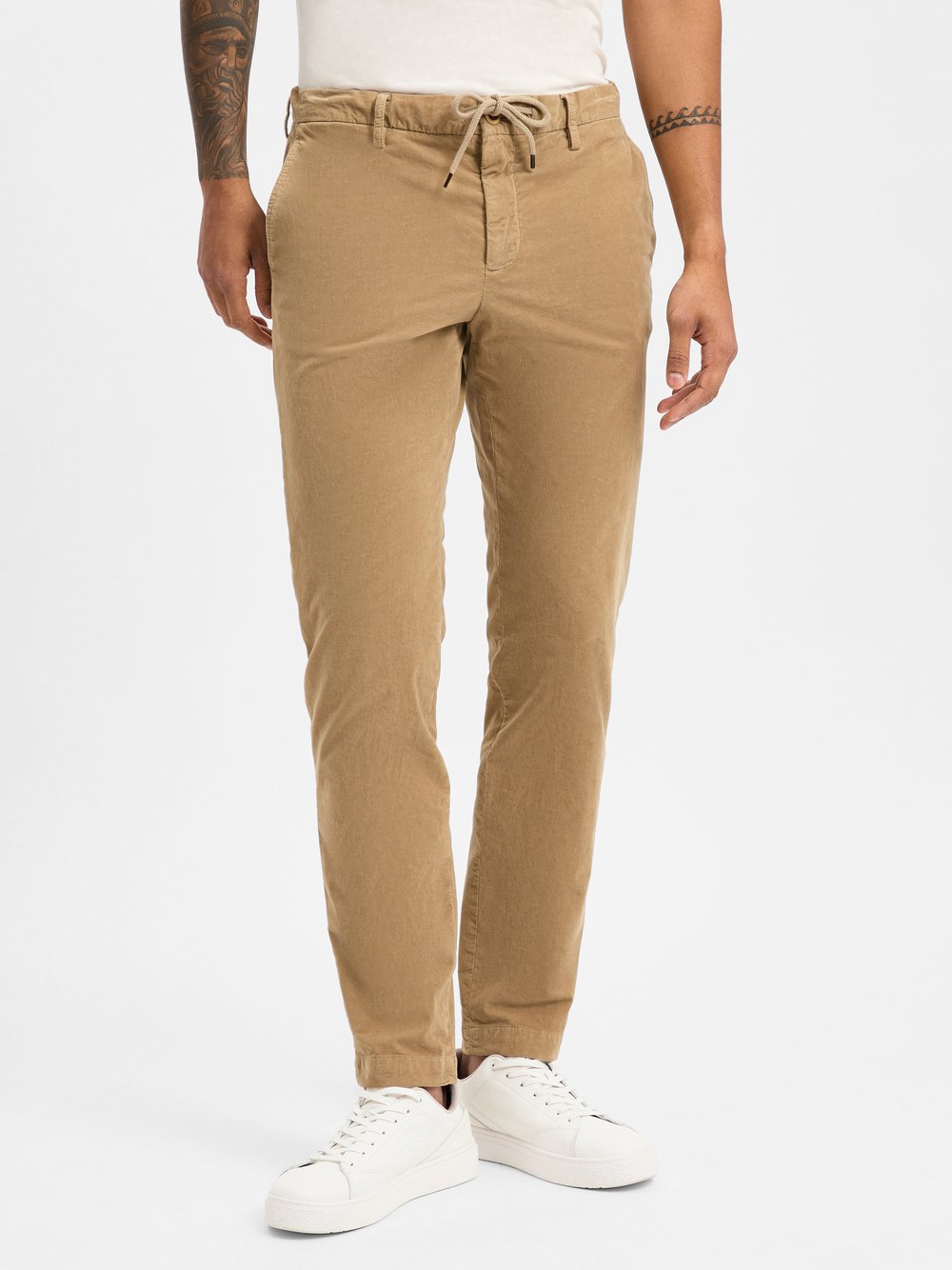 Alberto Cordhose Herren Baumwolle beige, 33-30