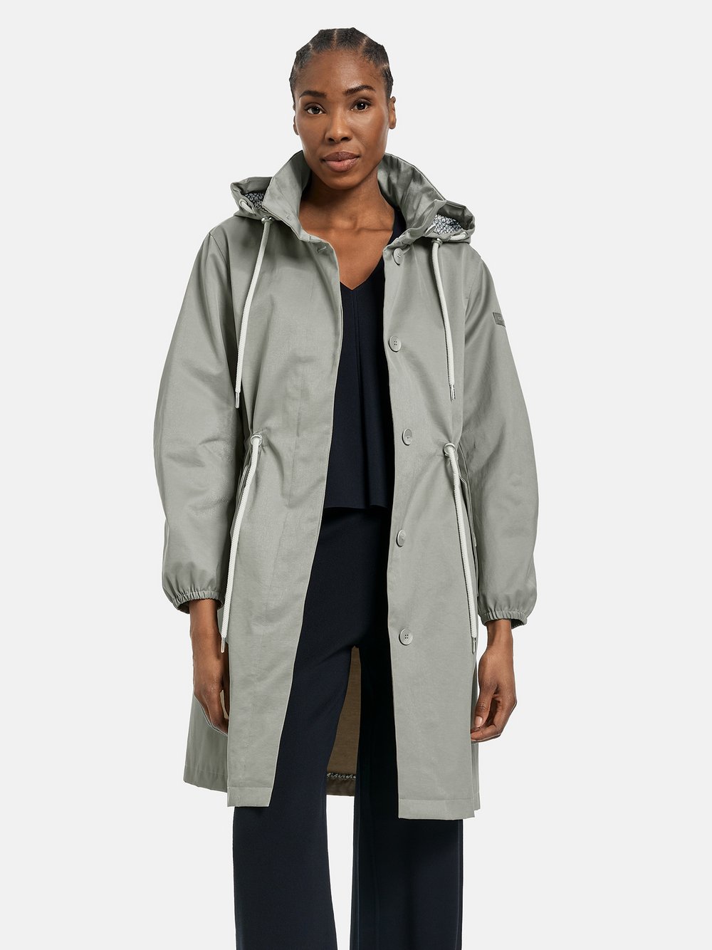 Gerry Weber Kurzmantel, Outdoorjacke Damen Baumwolle grün, 42