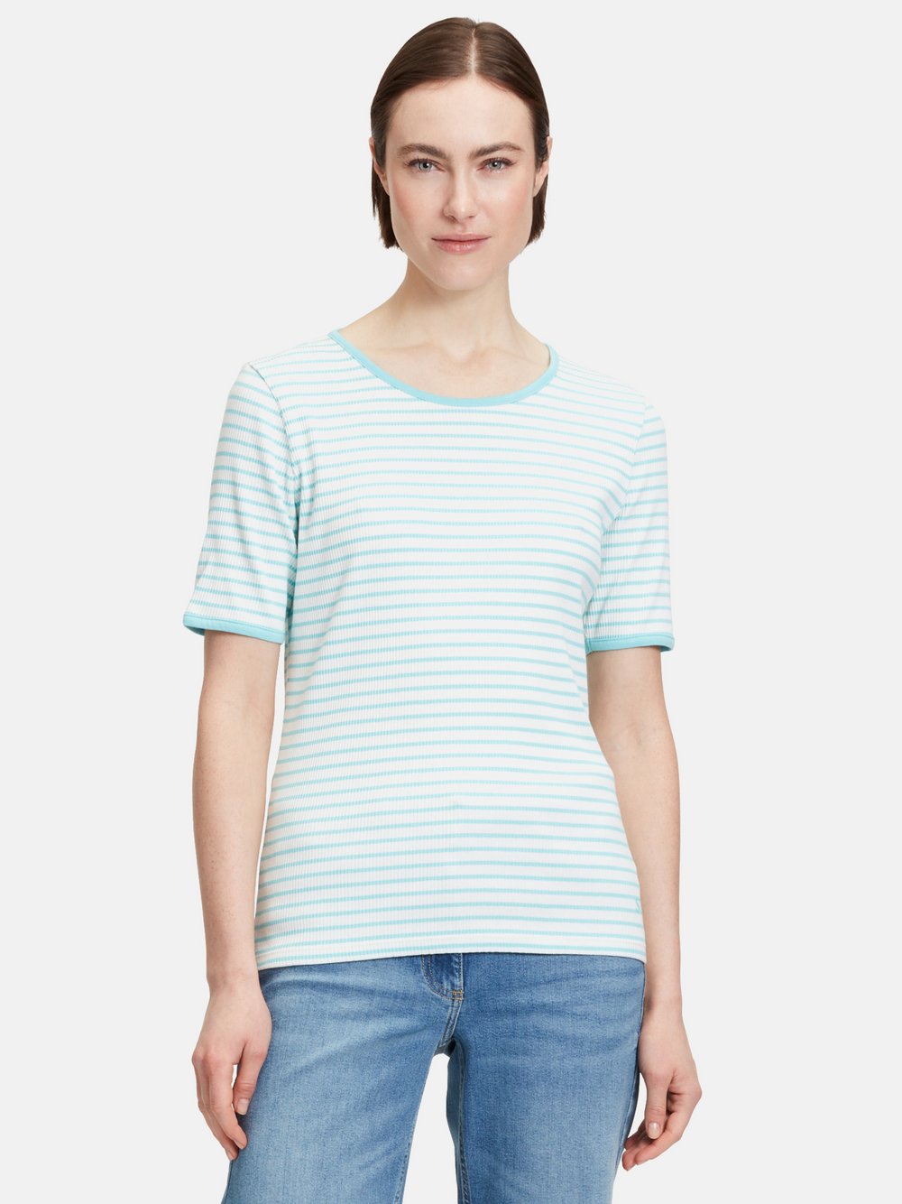 Betty Barclay Ringelshirt Damen Baumwolle blau gestreift, 44