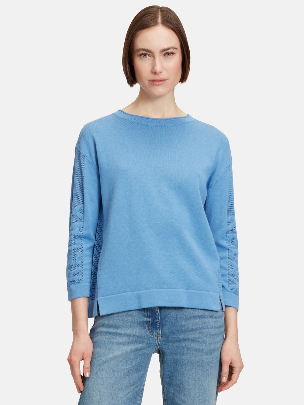 Betty Barclay Feinstrickpullover Damen Baumwolle blau bedruckt, 44