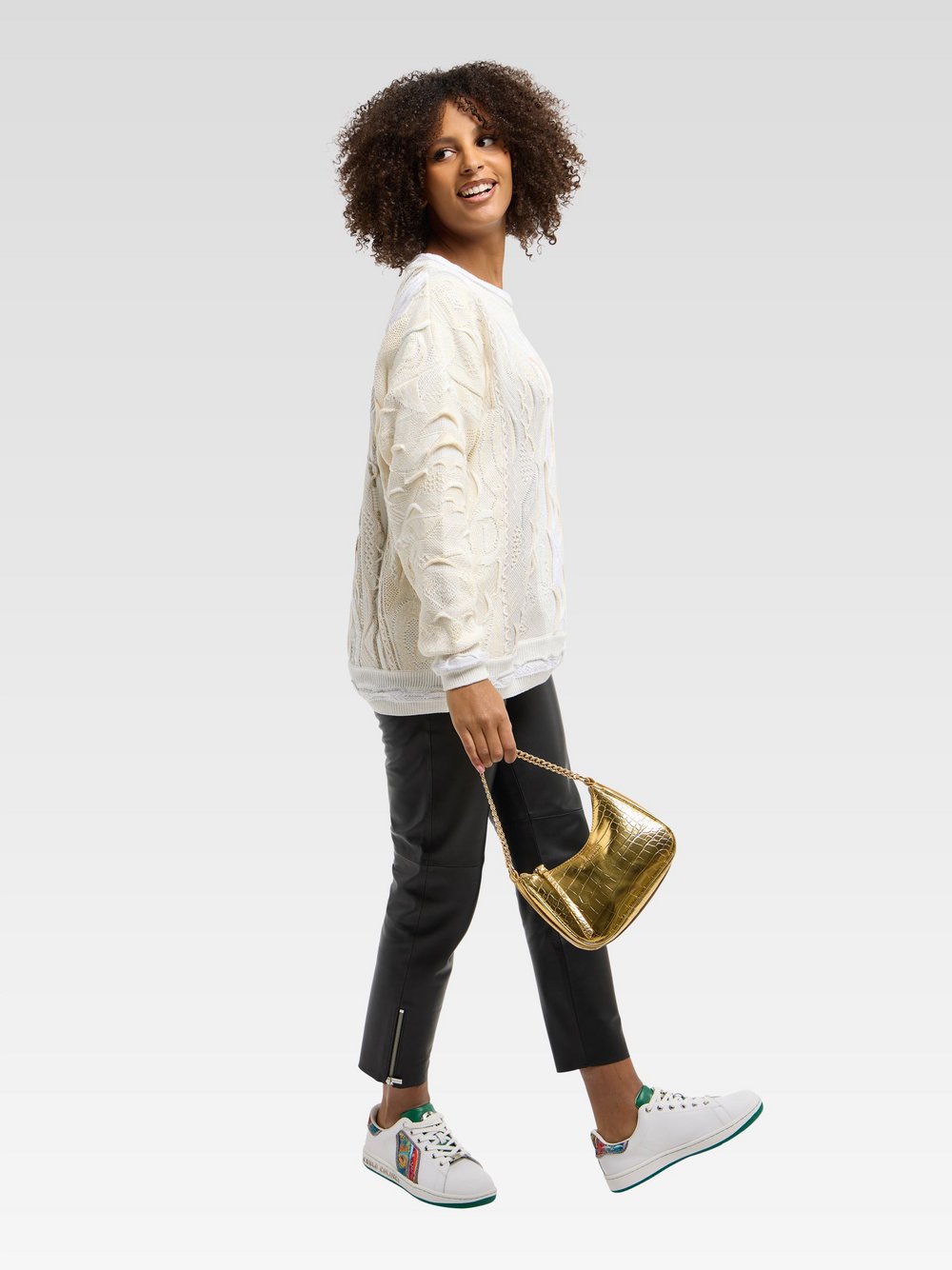 Carlo Colucci Henkeltasche  Damen Kunstleder gold gemustert, ONE SIZE