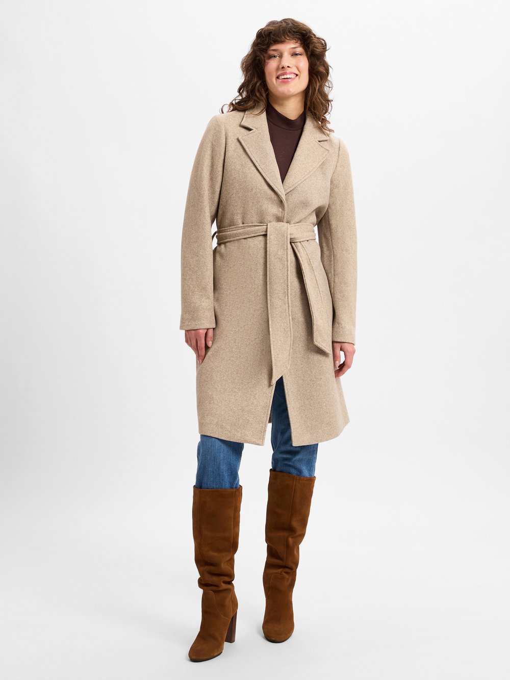 Nümph Mantel Damen beige meliert, 44