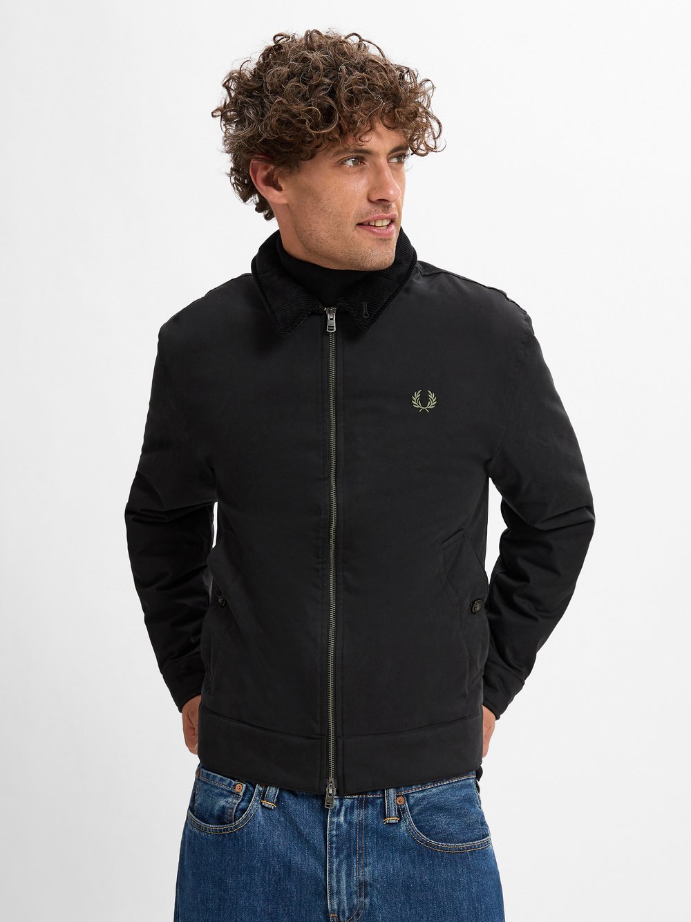 Fred Perry Jacke Herren Baumwolle schwarz, XL