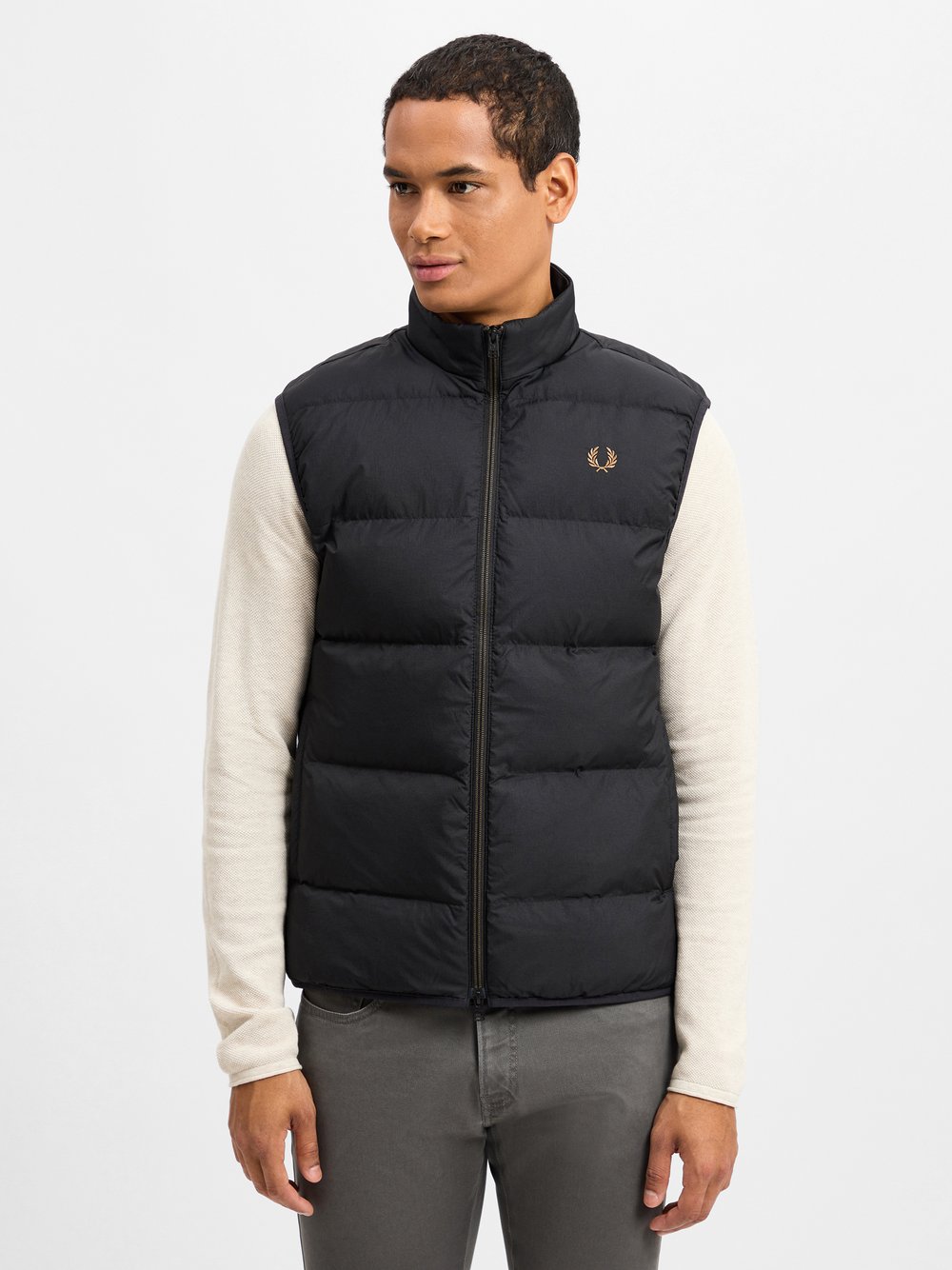 Fred Perry Weste Herren Polyamid schwarz, XXL