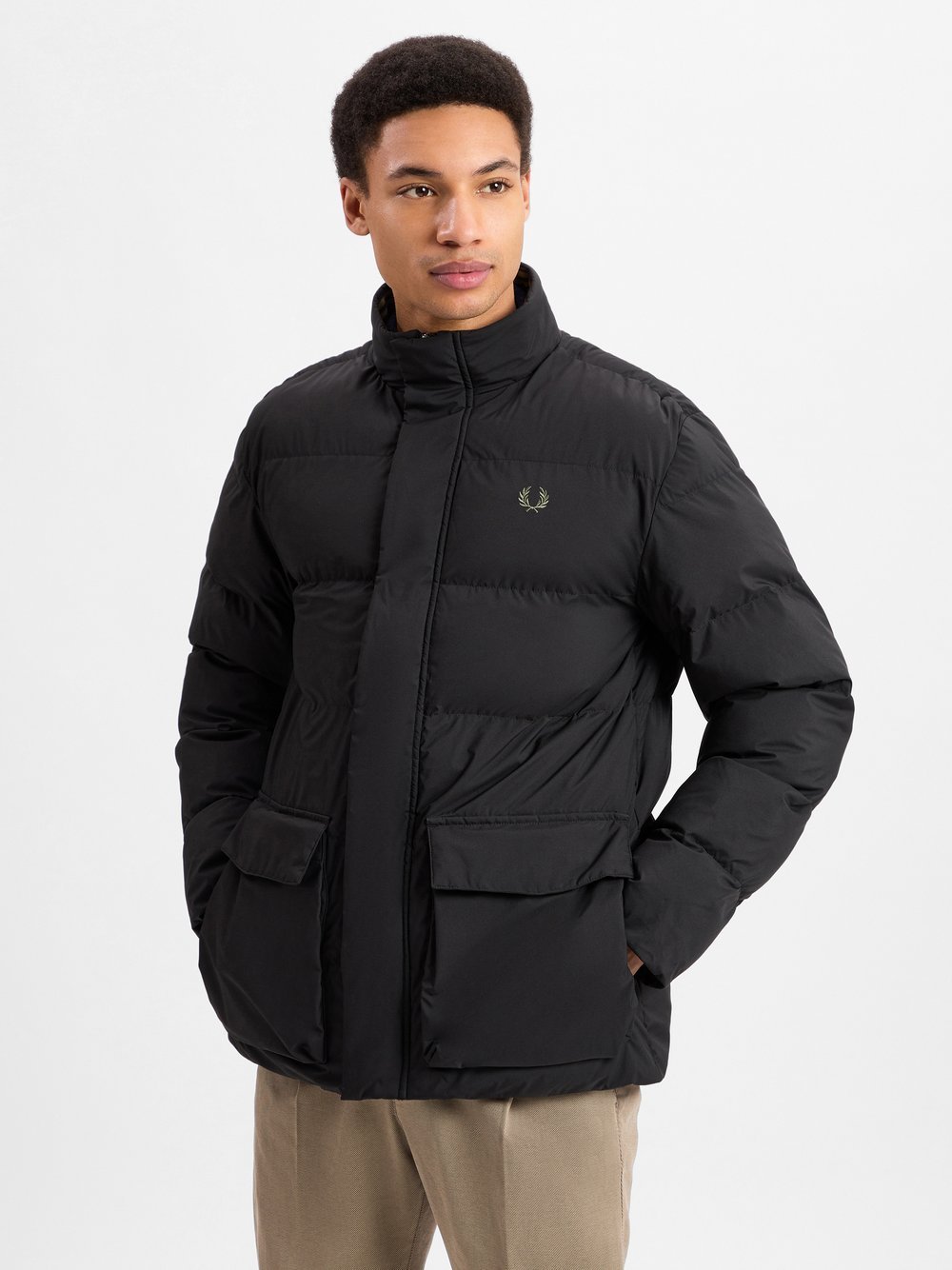 Fred Perry Steppjacke Herren schwarz, L