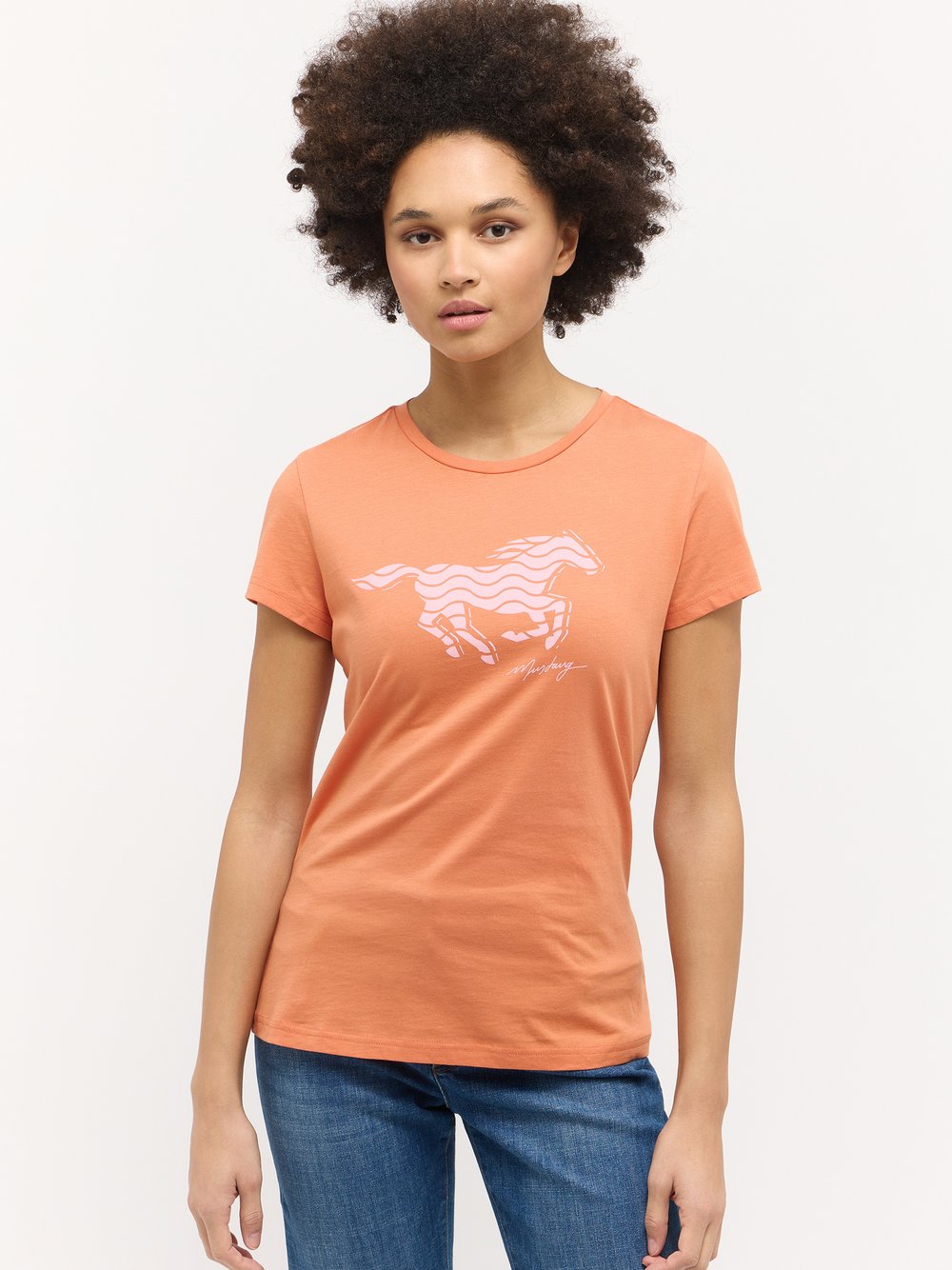 Mustang T-Shirt Damen Baumwolle rot, S