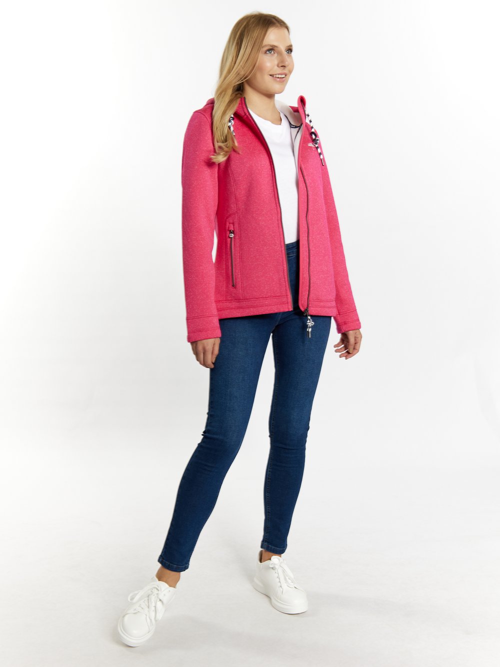 Schmuddelwedda Strickfleecejacke Damen pink meliert, S