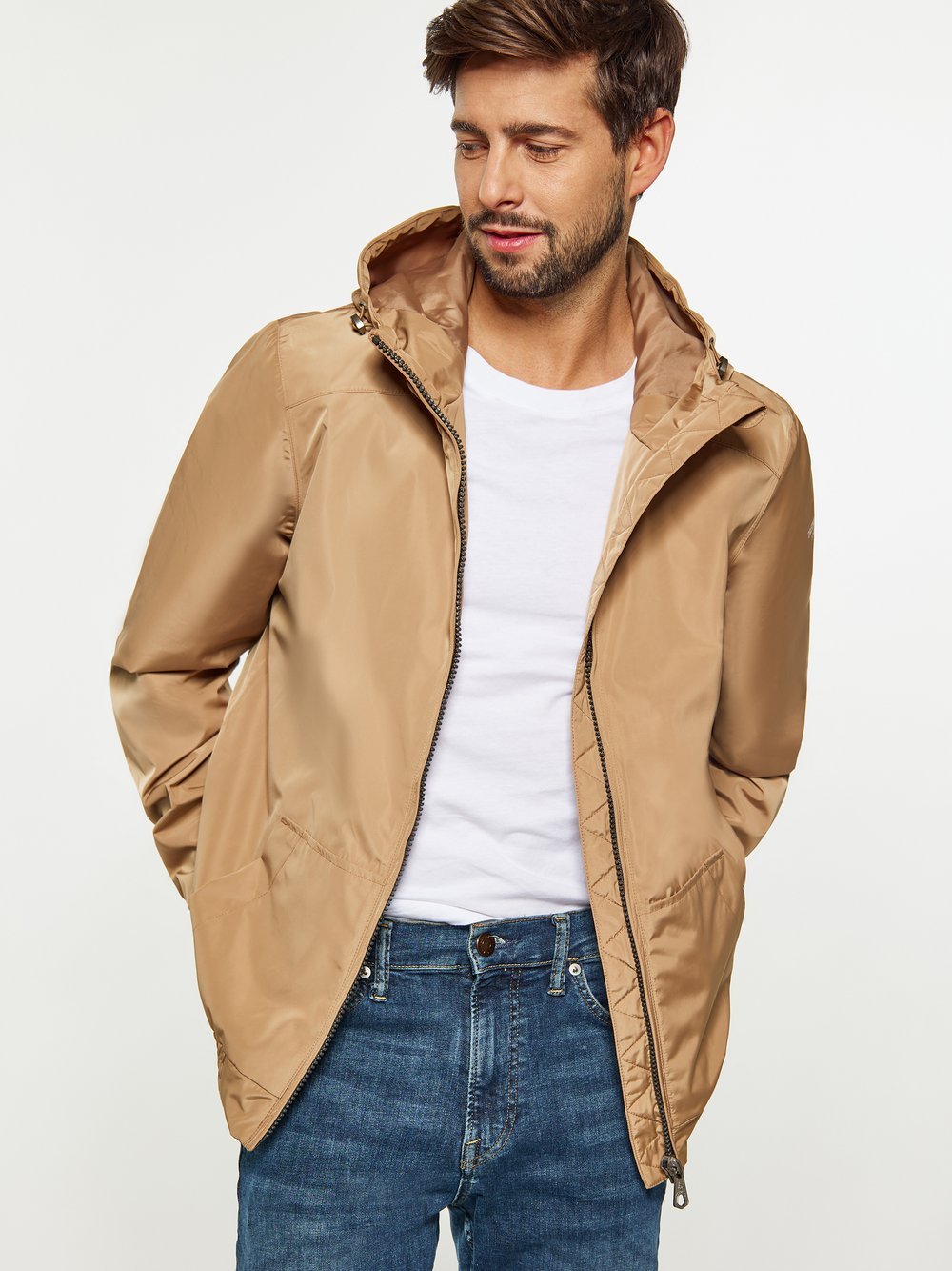 Dreimaster Regenjacke aus recycelten Materialien Herren braun, M