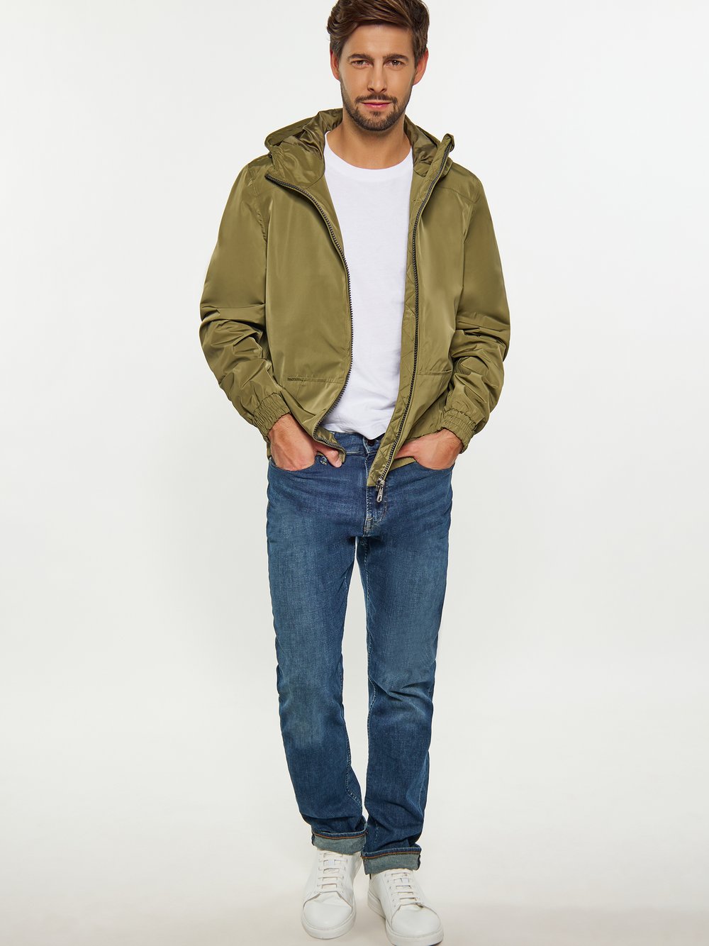 Dreimaster Regenjacke aus recycelten Materialien Herren grün, L