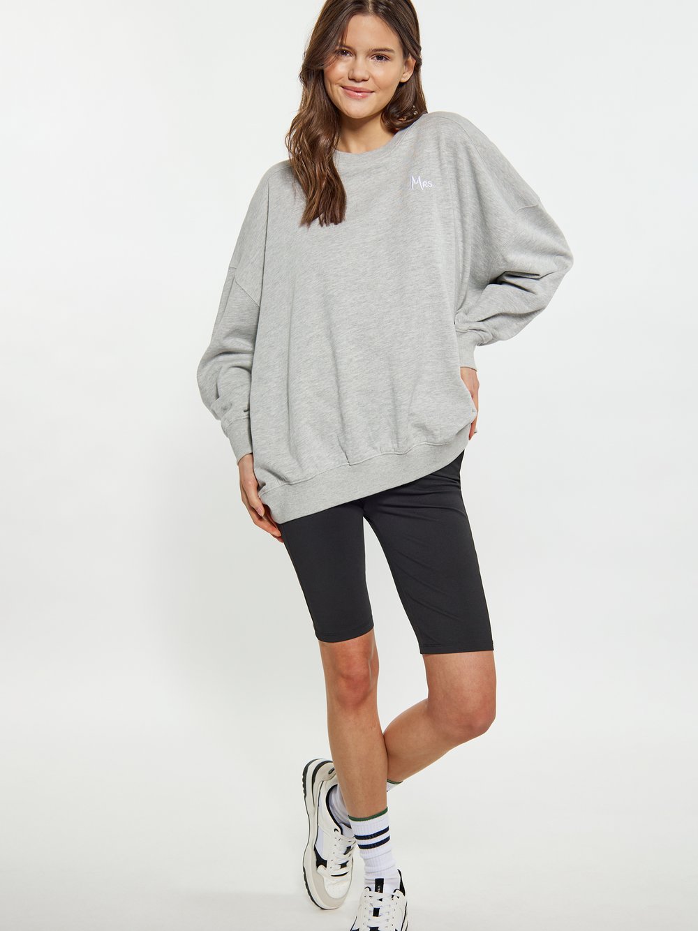 MyMo Sweatshirt Damen Baumwolle grau, M