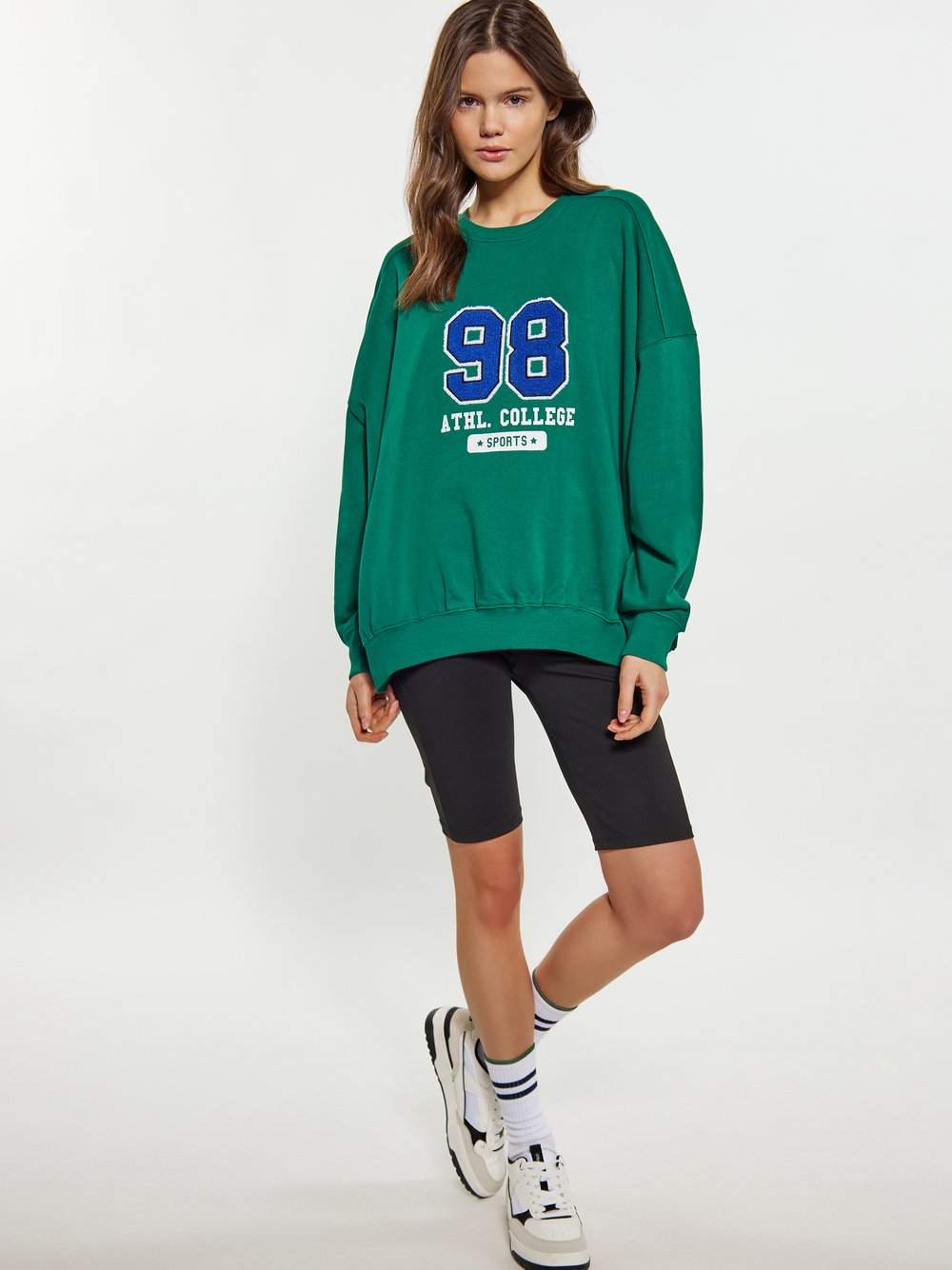 MyMo Sweatshirt Damen Baumwolle grün, M