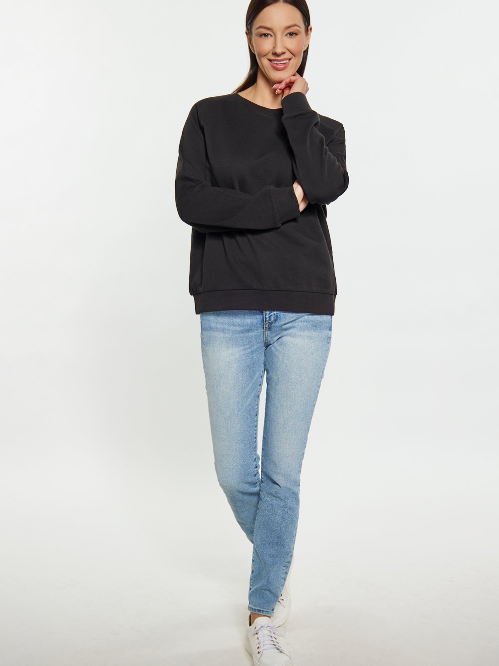 Usha Sweatshirt Damen Baumwolle schwarz, L