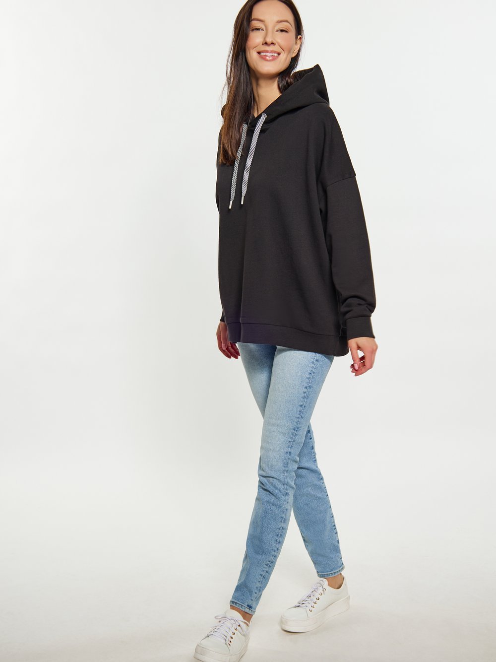 Usha Hoodie Damen Baumwolle schwarz, S