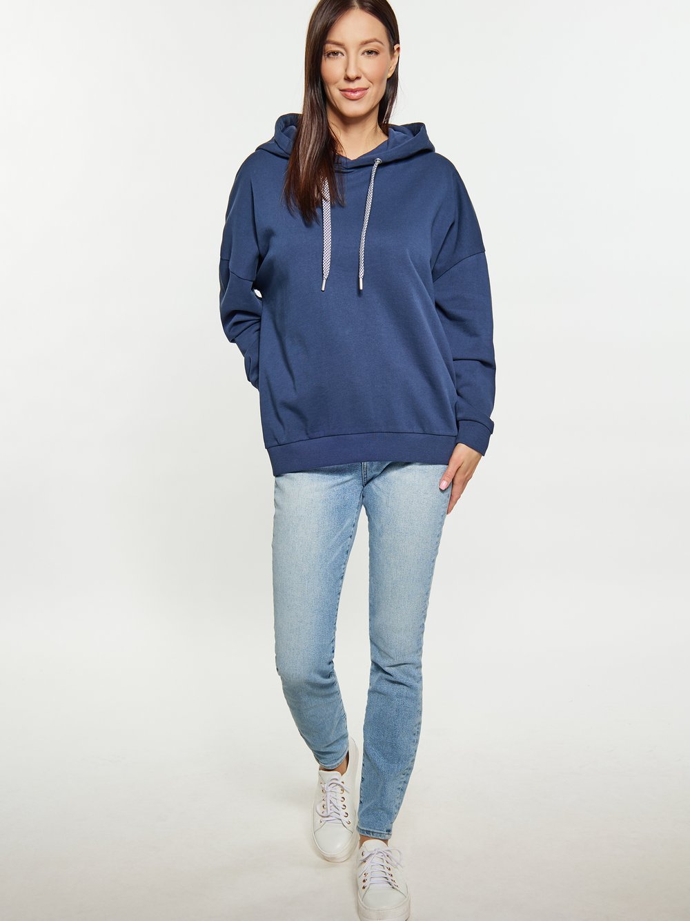 Usha Hoodie Damen Baumwolle blau, L