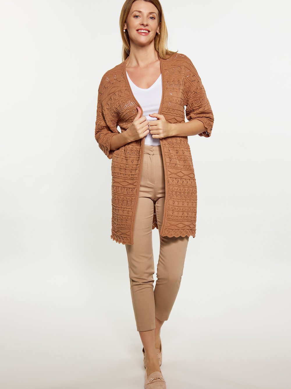 Usha Cardigan Damen Baumwolle braun, L