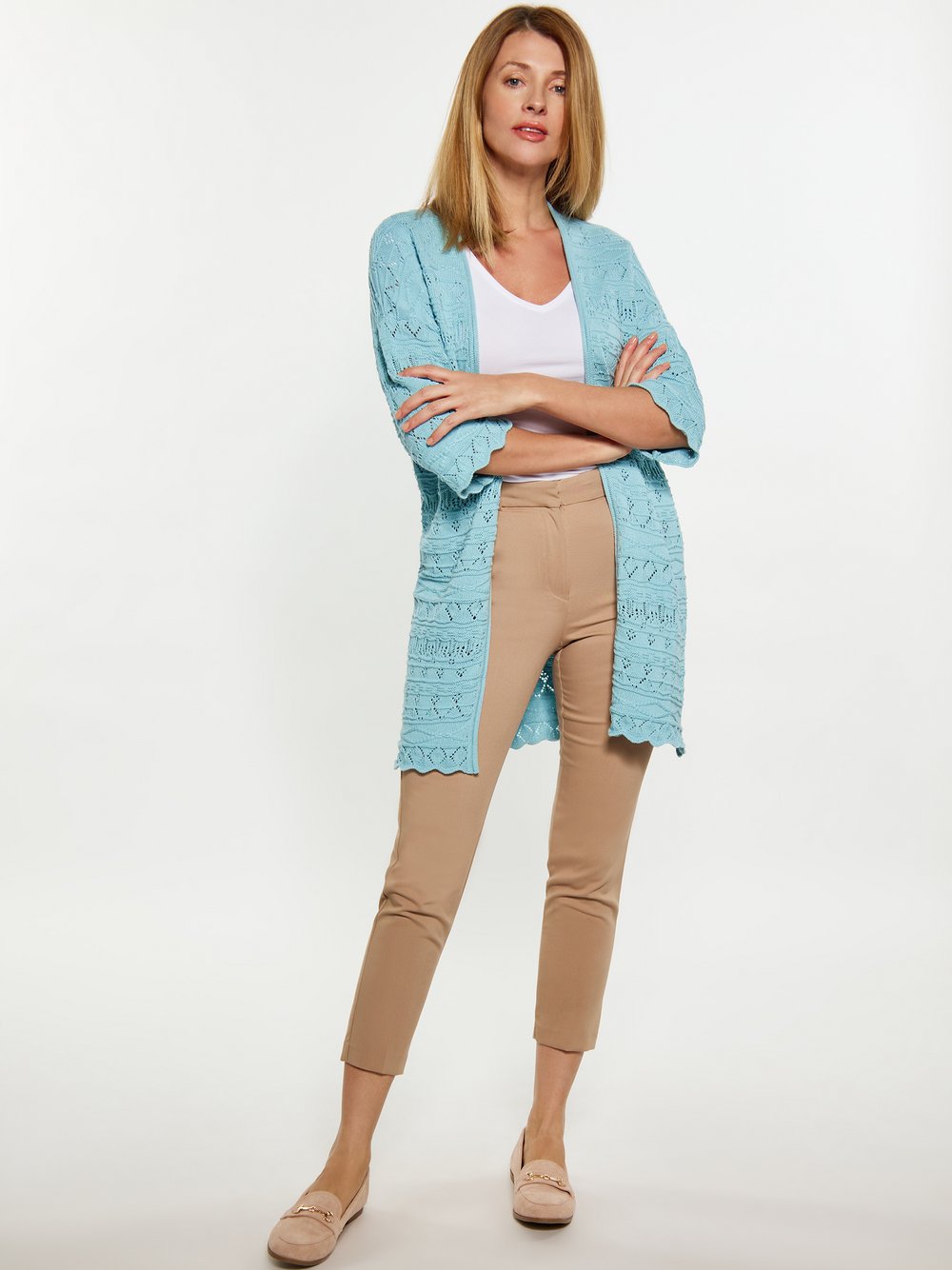 Usha Cardigan Damen Baumwolle blau, XXL