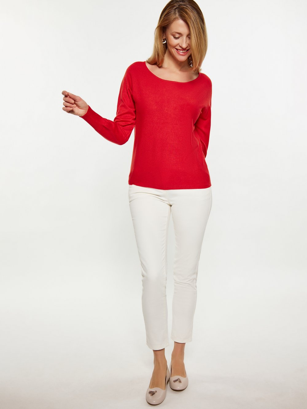 Usha Pullover Damen Viskose rot, M