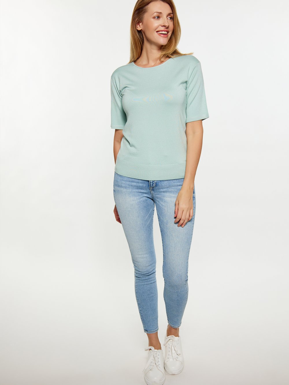 Usha T-Shirt Damen Viskose blau gestreift, L