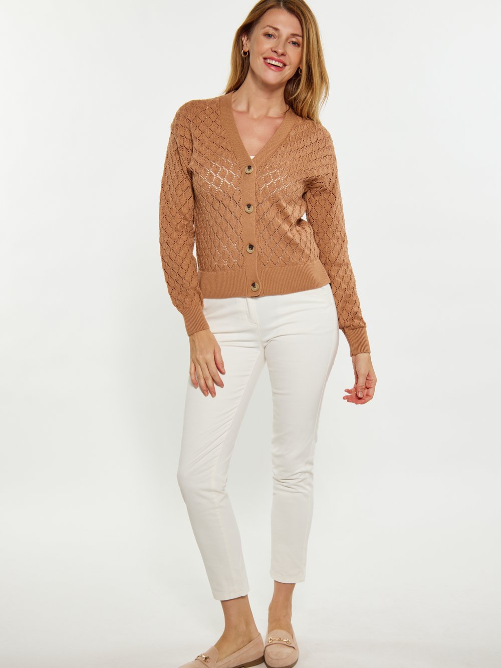 Usha Cardigan Damen Baumwolle braun, M