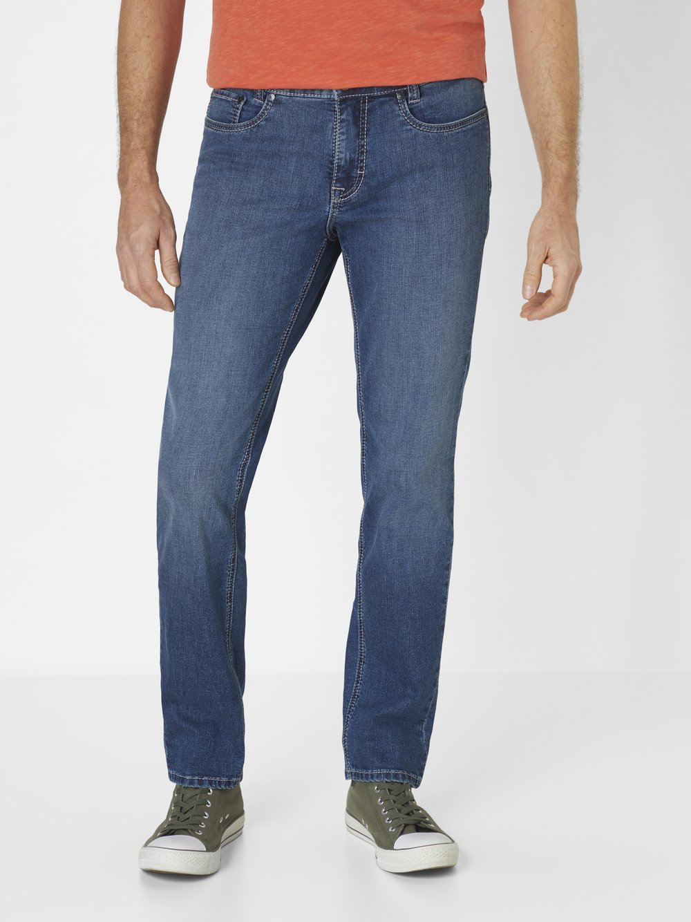 Paddock`s 5-Pocket Jeans Herren Baumwolle blau, 38-30