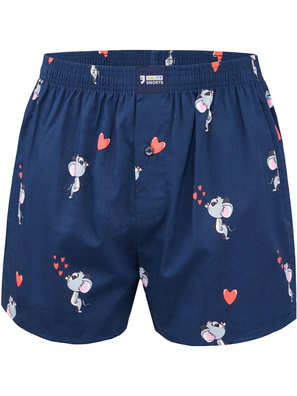 HAPPY SHORTS Boxer  Herren Baumwolle blau bedruckt, L