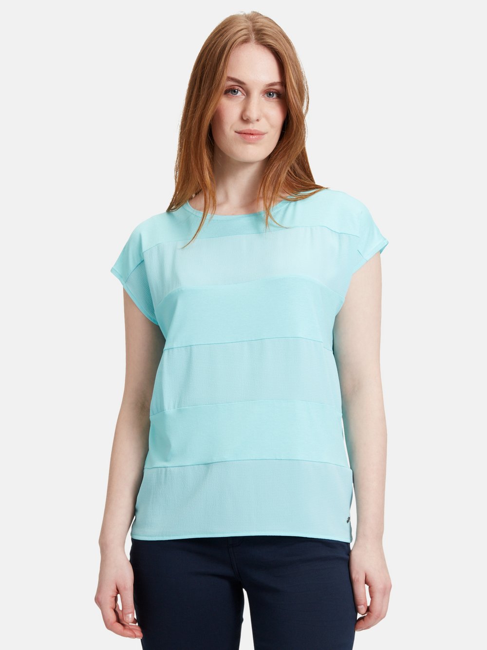 Betty & Co Patchwork-Shirt Damen Viskose blau gestreift, M