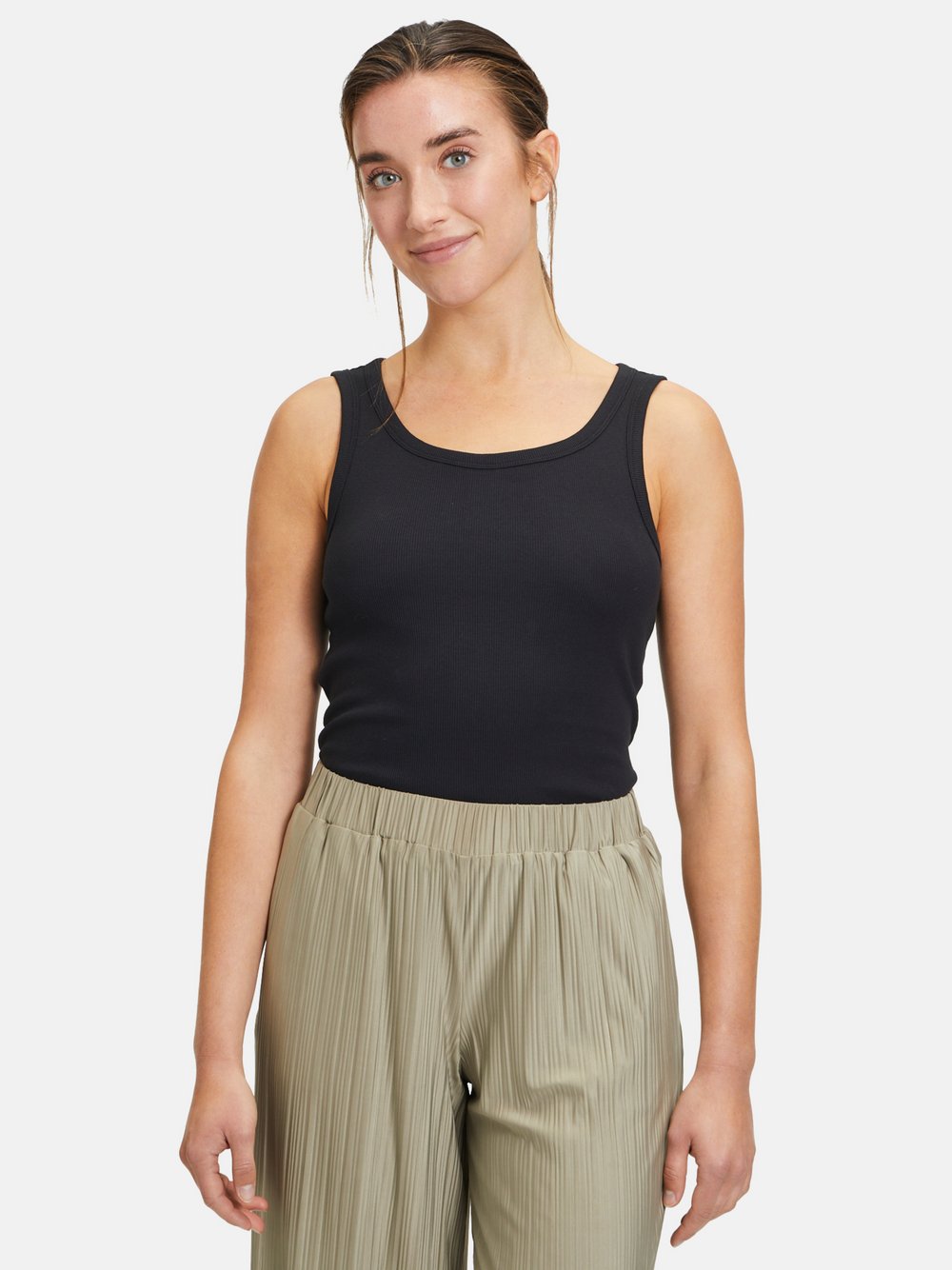 Cartoon Basic-Top Damen Baumwolle schwarz, 34