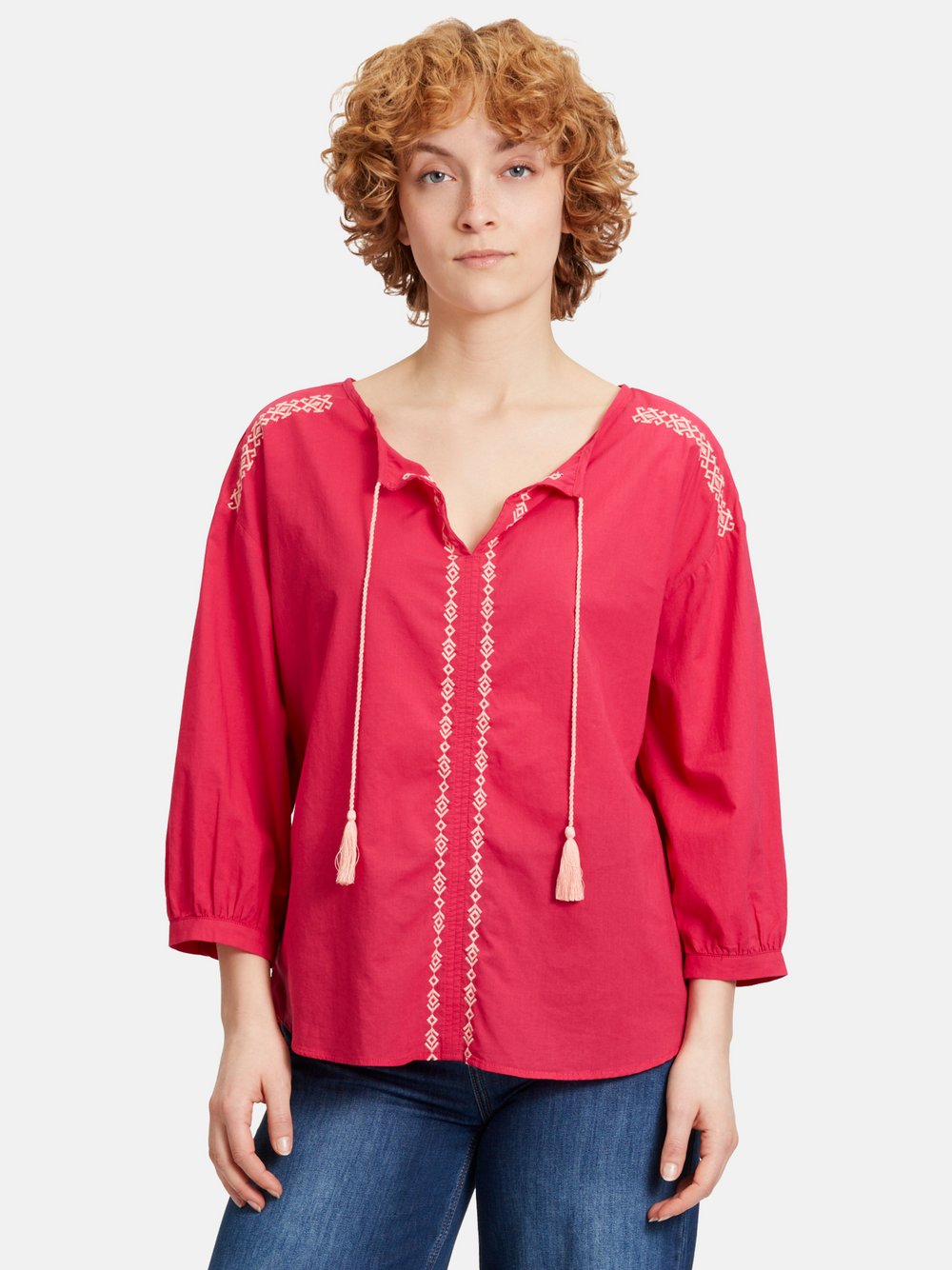 Cartoon Tunika-Bluse Damen Baumwolle rosa, 44